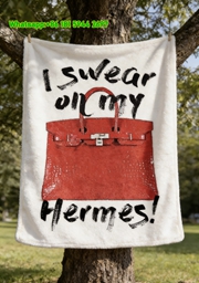 Hermès Red Birkin Bag Quote Flannel Fleece Throw Blanket IMG_4964